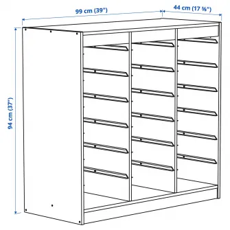 IKEA TROFAST Cadru, alb/separator camera, 99x44x94 cm