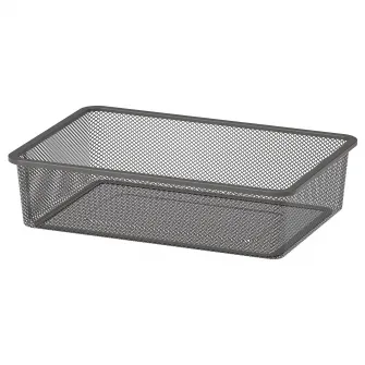 IKEA TROFAST Cutie depozitare cu plasa, gri inchis, 42x30x10 cm