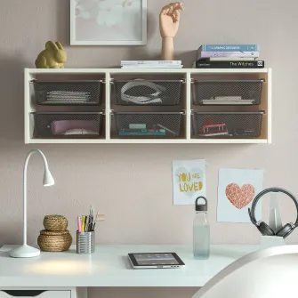 IKEA TROFAST Depozitare suspendata, alb/gri inchis, 99x21x30 cm