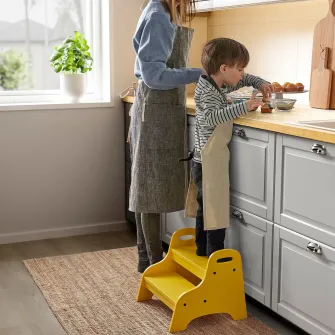 IKEA TROGEN Taburet pentru copii, galben, 40x38x33 cm