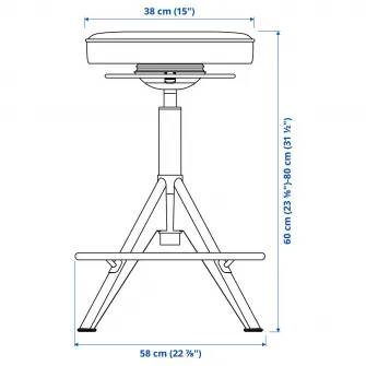 IKEA TROLLBERGET Taburet /suport vertical, Glose negru