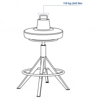 IKEA TROLLBERGET Taburet /suport vertical, Glose negru