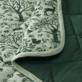 IKEA TROLLDOM Patura matlasata, model animal/verde, 96x96 cm