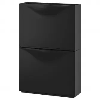 IKEA TRONES Dulap pantofi/depozitare, negru, 52x18x39 cm