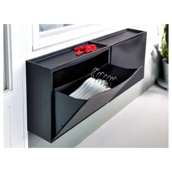 IKEA TRONES Dulap pantofi/depozitare, negru, 52x18x39 cm