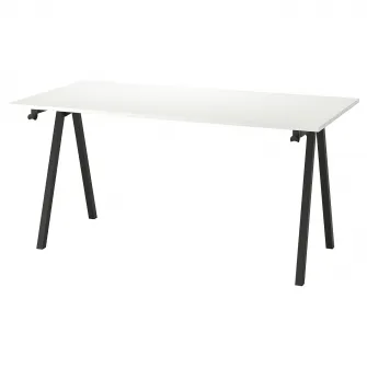 IKEA TROTTEN Birou, alb/antracit, 160x80 cm