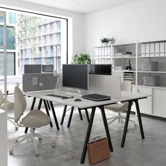 IKEA TROTTEN Birou, alb/antracit, 160x80 cm