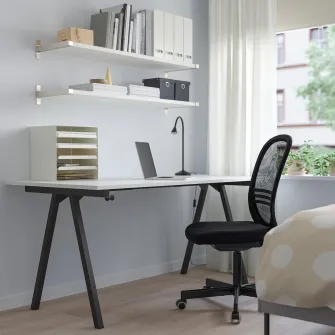 IKEA TROTTEN Birou, alb/antracit, 160x80 cm