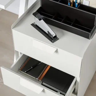IKEA TROTTEN Comoda 3 sertare cu rotile, alb