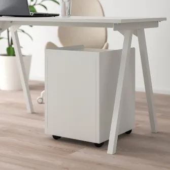 IKEA TROTTEN Comoda 3 sertare cu rotile, alb