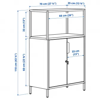 IKEA TROTTEN Corp cu usi, antracit, 70x35x110 cm