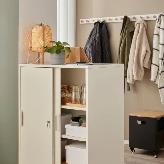 IKEA TROTTEN Corp cu usi glisante, alb, 80x55x110 cm