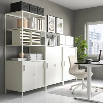 IKEA TROTTEN Corp cu usi glisante, alb, 160x110 cm