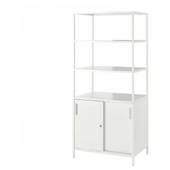 IKEA TROTTEN Corp cu usi glisante, alb, 80x55x180 cm