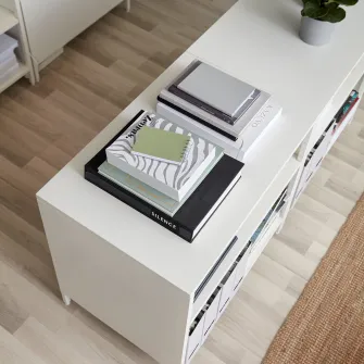 IKEA TROTTEN Corp cu usi glisante, alb, 80x55x75 cm