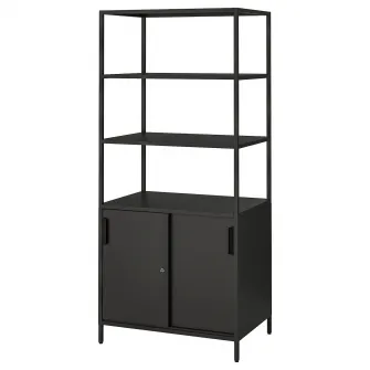 IKEA TROTTEN Corp cu usi glisante, antracit, 80x55x180 cm