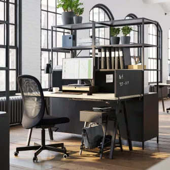 IKEA TROTTEN Corp cu usi glisante, antracit, 80x55x180 cm