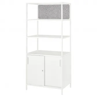 IKEA TROTTEN Corp cu usi glisante/avizier, alb, 80x180 cm