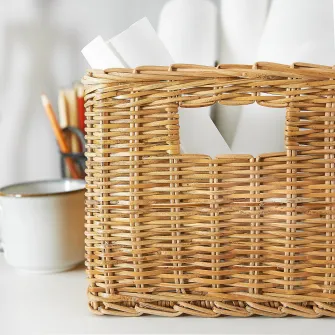 IKEA TRUMMIS Cos, lucrat manual ratan, 25x35x20 cm