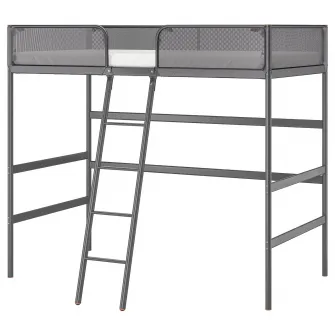 IKEA TUFFING Cadru pat supraetajat, gri inchis, 90x200 cm