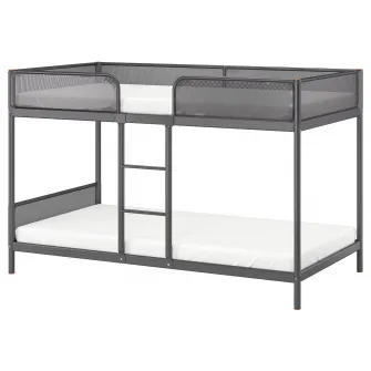 IKEA TUFFING Cadru pat suprapus, gri inchis, 90x200 cm