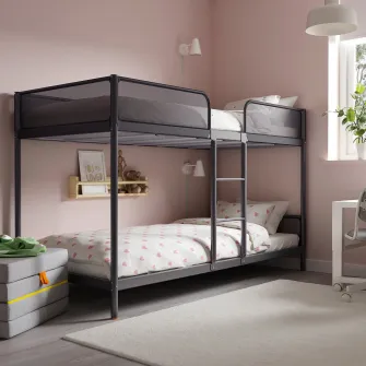 IKEA TUFFING Cadru pat suprapus, gri inchis, 90x200 cm