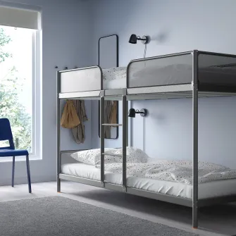 IKEA TUFFING Cadru pat suprapus, gri inchis, 90x200 cm