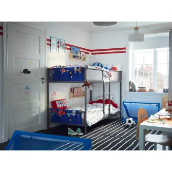 IKEA TUFFING Cadru pat suprapus, gri inchis, 90x200 cm