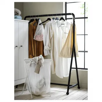 IKEA TURBO Suport haine interior/exterior, negru, 117x59 cm