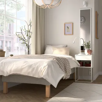IKEA TVERSTED Covor, fir scurt, bej, 133x195 cm