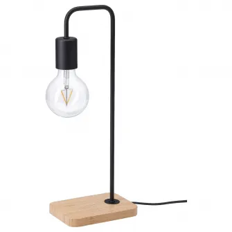 IKEA TVÄRHAND Veioza, negru/bambus
