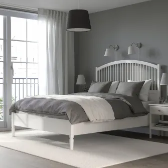 IKEA TYSSEDAL Cadru pat, alb/Luröy, 140x200 cm