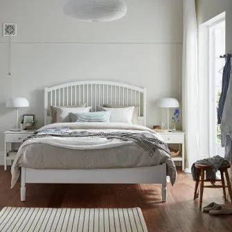 IKEA TYSSEDAL Cadru pat, alb/Luröy, 140x200 cm