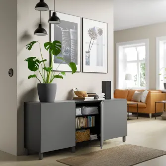 IKEA ULLARP Picior, gri inchis, 10 cm