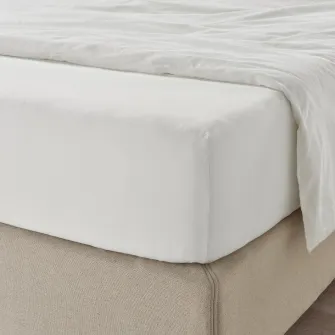 IKEA ULLVIDE Cearsaf cu elastic, alb, 140x200 cm