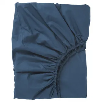 IKEA ULLVIDE Cearsaf cu elastic, albastru inchis, 140x200 cm