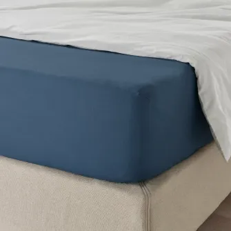 IKEA ULLVIDE Cearsaf cu elastic, albastru inchis, 140x200 cm