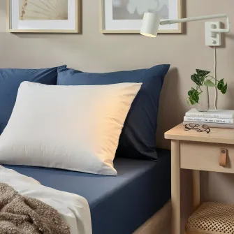 IKEA ULLVIDE Cearsaf cu elastic, albastru inchis, 140x200 cm