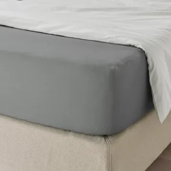 IKEA ULLVIDE Cearsaf cu elastic, gri, 140x200 cm