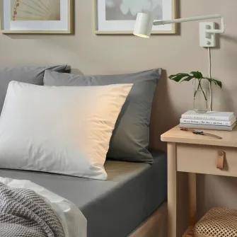 IKEA ULLVIDE Cearsaf cu elastic, gri, 140x200 cm
