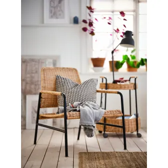 IKEA ULRIKSBERG Fotoliu, ratan/antracit