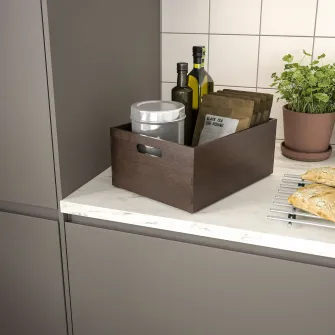 IKEA UPPDATERA Cutie depozitare, bambus inchis, 24x32x15 cm