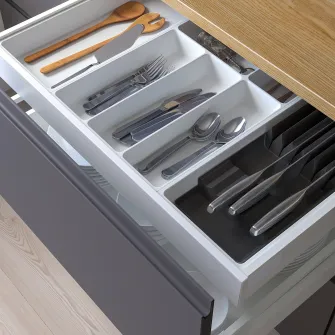 IKEA UPPDATERA Tacamuri+tavi ust/tava+suport cutit, alb/antracit, 72x50 cm
