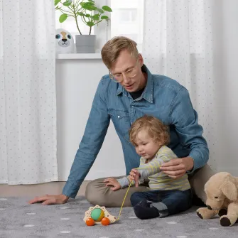 IKEA UPPSTÅ Jucarie de tras, arici/multicolor