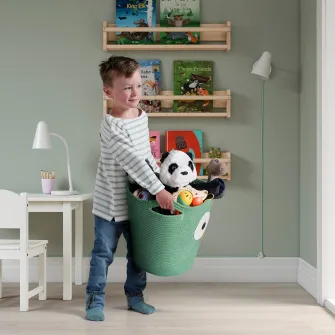 IKEA UPPSTÅ Sacosa depozitare, impletit/verde, 35 cm