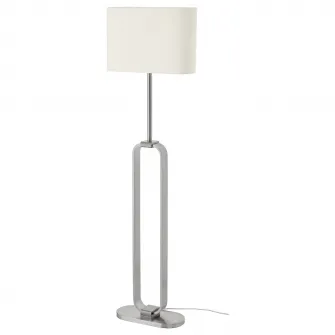 IKEA UPPVIND Lampadar, nichelat/alb, 150 cm