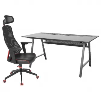 IKEA UTESPELARE / MATCHSPEL Birou+scaun de gaming, negru