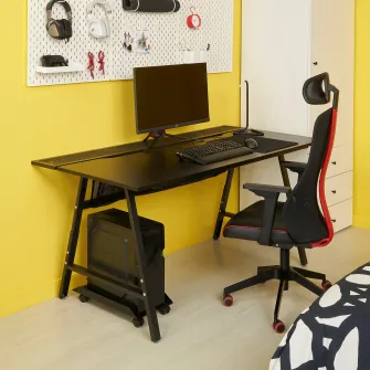 IKEA UTESPELARE / MATCHSPEL Birou+scaun de gaming, negru