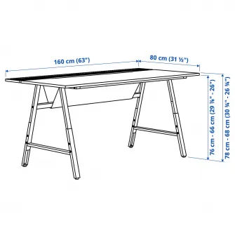 IKEA UTESPELARE Birou de gaming, aspect frasin/gri, 160x80 cm