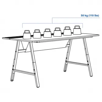 IKEA UTESPELARE Birou de gaming, aspect frasin/gri, 160x80 cm